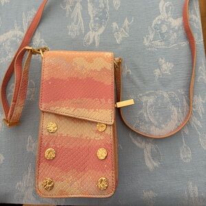 EUC Hammitt 310 Pink Himalayan Snake with brushed gold hardware